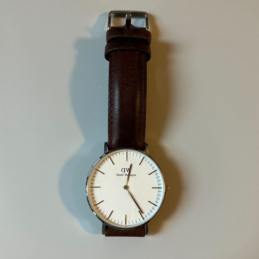 Daniel Wellington Classic Bristol Watch in Silver and Brown Leather